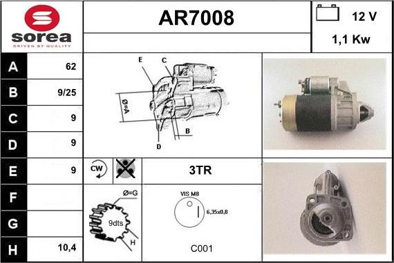 Sera AR7008 - Стартер vvparts.bg