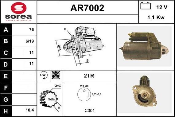 Sera AR7002 - Стартер vvparts.bg