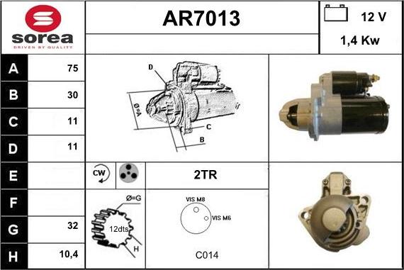 Sera AR7013 - Стартер vvparts.bg