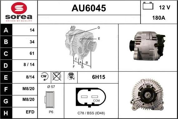 Sera AU6045 - Генератор vvparts.bg