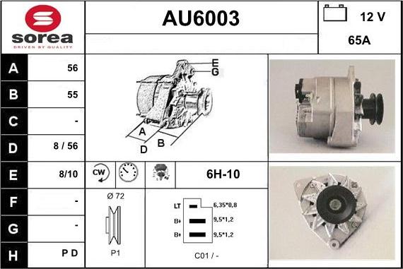 Sera AU6003 - Генератор vvparts.bg