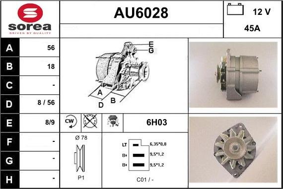 Sera AU6028 - Генератор vvparts.bg