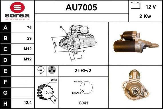 Sera AU7005 - Стартер vvparts.bg