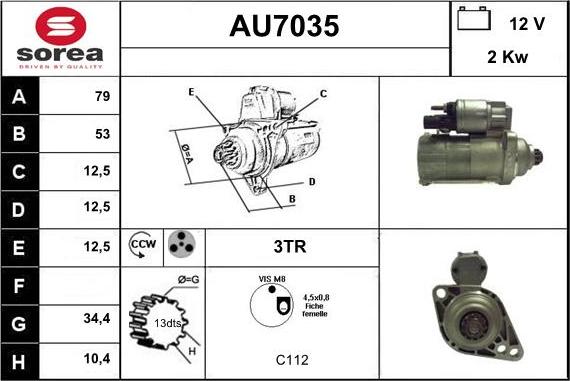 Sera AU7035 - Стартер vvparts.bg