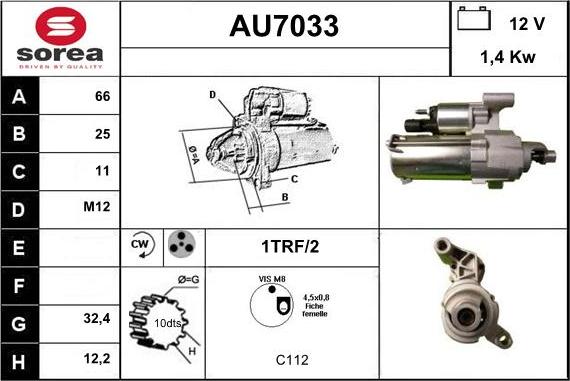 Sera AU7033 - Стартер vvparts.bg