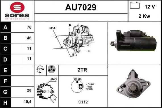 Sera AU7029 - Стартер vvparts.bg