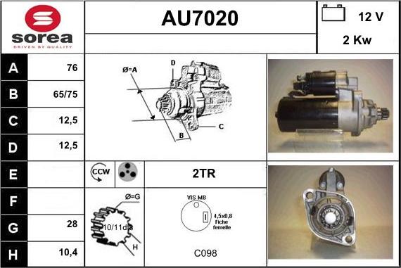 Sera AU7020 - Стартер vvparts.bg