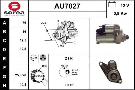 Sera AU7027 - Стартер vvparts.bg