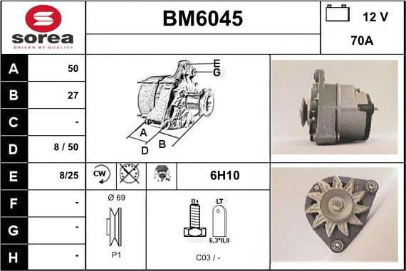 Sera BM6045 - Генератор vvparts.bg