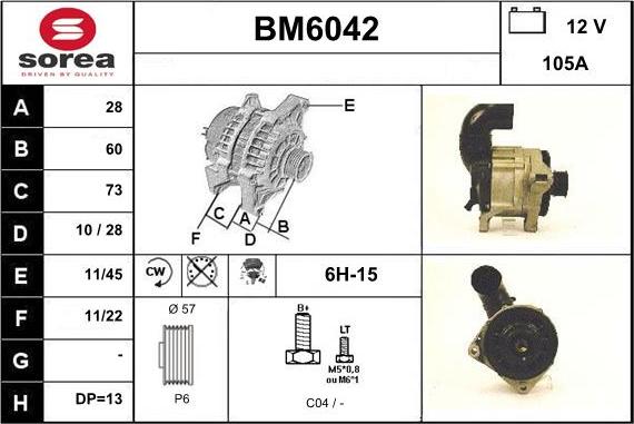 Sera BM6042 - Генератор vvparts.bg