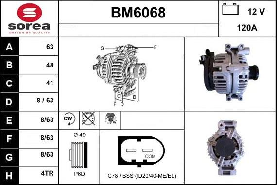 Sera BM6068 - Генератор vvparts.bg