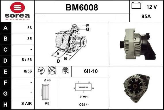 Sera BM6008 - Генератор vvparts.bg