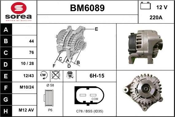 Sera BM6089 - Генератор vvparts.bg