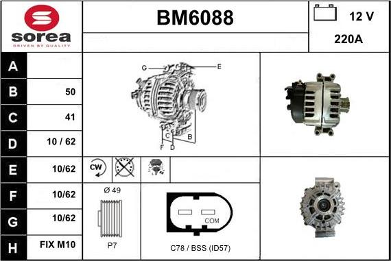 Sera BM6088 - Генератор vvparts.bg