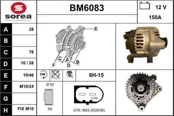 Sera BM6083 - Генератор vvparts.bg