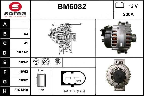 Sera BM6082 - Генератор vvparts.bg