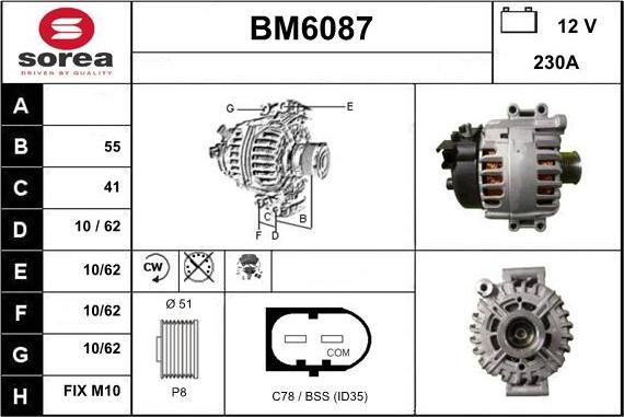 Sera BM6087 - Генератор vvparts.bg