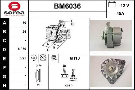 Sera BM6036 - Генератор vvparts.bg