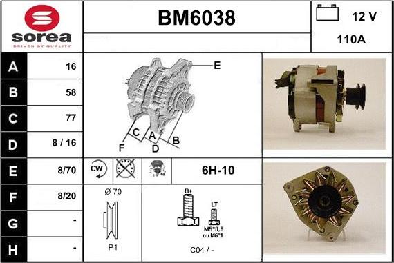 Sera BM6038 - Генератор vvparts.bg