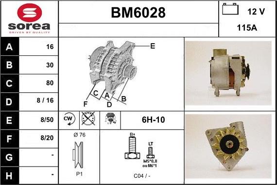 Sera BM6028 - Генератор vvparts.bg