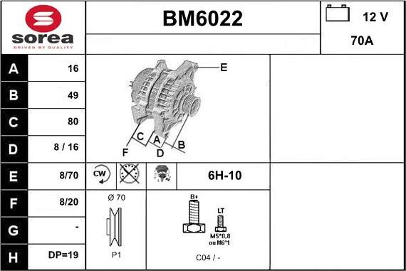 Sera BM6022 - Генератор vvparts.bg