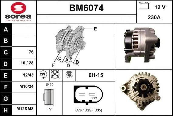 Sera BM6074 - Генератор vvparts.bg