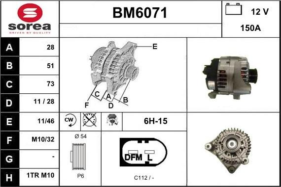 Sera BM6071 - Генератор vvparts.bg