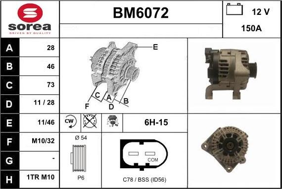 Sera BM6072 - Генератор vvparts.bg