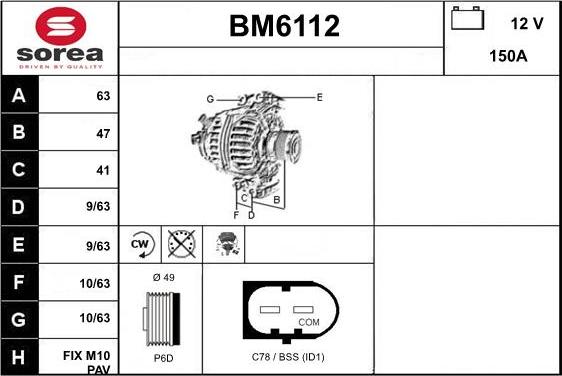 Sera BM6112 - Генератор vvparts.bg