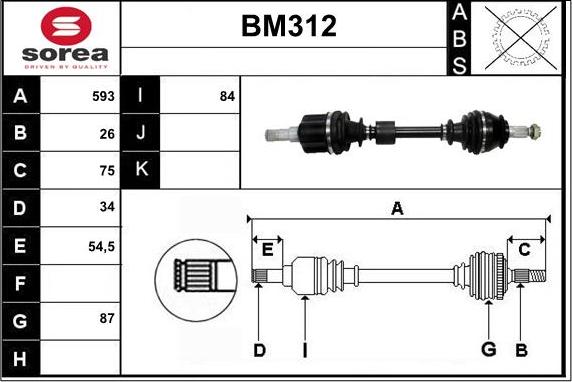 Sera BM312 - Полуоска vvparts.bg