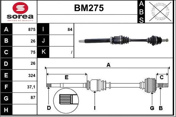 Sera BM275 - Полуоска vvparts.bg