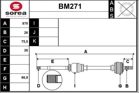 Sera BM271 - Полуоска vvparts.bg