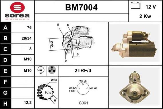 Sera BM7004 - Стартер vvparts.bg