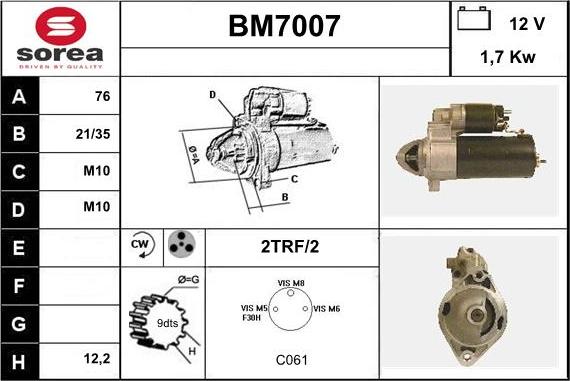 Sera BM7007 - Стартер vvparts.bg