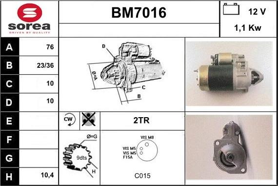 Sera BM7016 - Стартер vvparts.bg