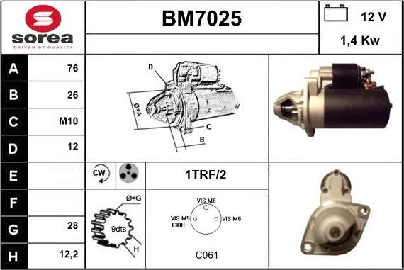 Sera BM7025 - Стартер vvparts.bg