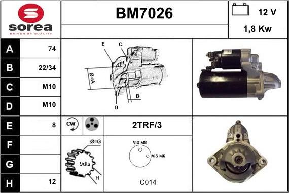 Sera BM7026 - Стартер vvparts.bg