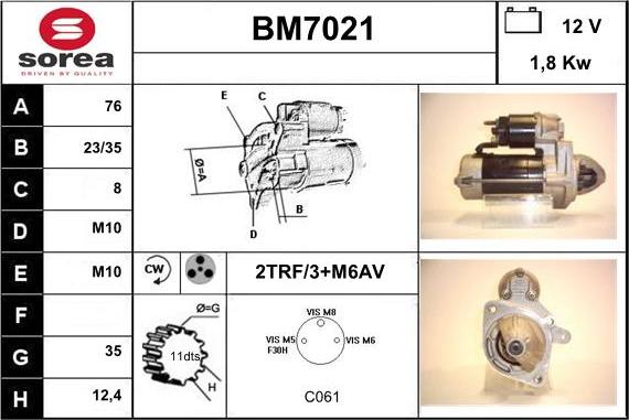 Sera BM7021 - Стартер vvparts.bg