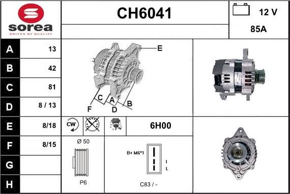 Sera CH6041 - Генератор vvparts.bg