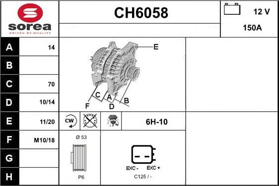 Sera CH6058 - Генератор vvparts.bg