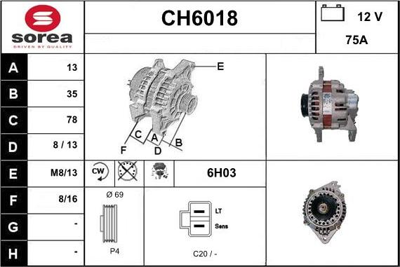 Sera CH6018 - Генератор vvparts.bg