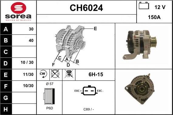 Sera CH6024 - Генератор vvparts.bg