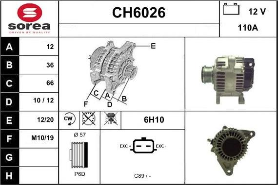 Sera CH6026 - Генератор vvparts.bg