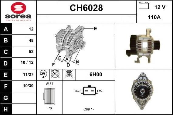 Sera CH6028 - Генератор vvparts.bg