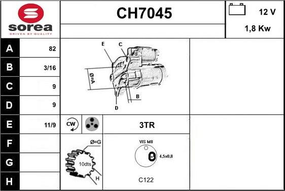 Sera CH7045 - Стартер vvparts.bg