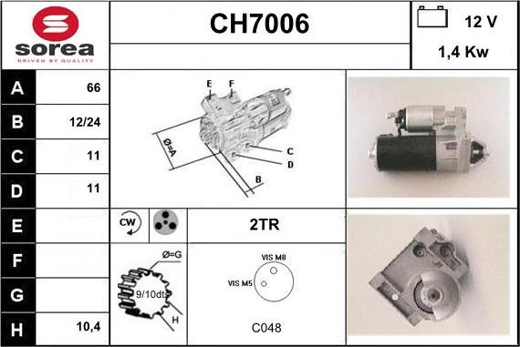 Sera CH7006 - Стартер vvparts.bg