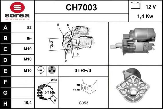 Sera CH7003 - Стартер vvparts.bg