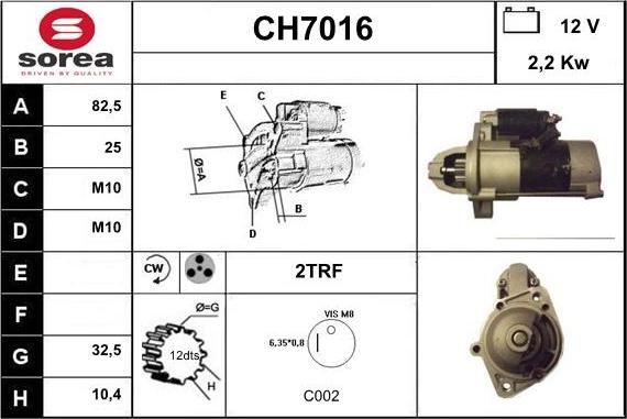 Sera CH7016 - Стартер vvparts.bg