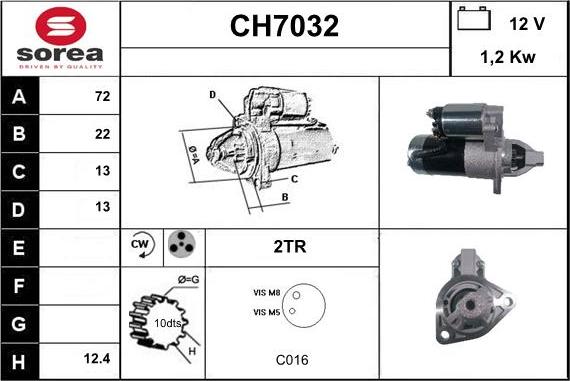 Sera CH7032 - Стартер vvparts.bg