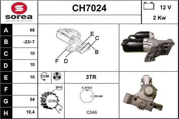 Sera CH7024 - Стартер vvparts.bg